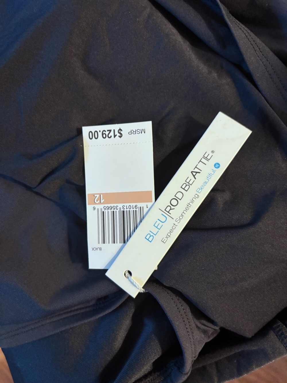 Bleu Rod Beattie Black Lace-Up V-Neck One-Piece Swimdress - Picture 6 of 8